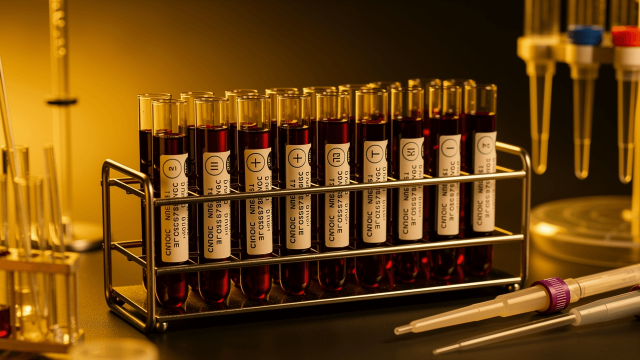 Clinical blood test vials for fasting insulin and metabolic assessment